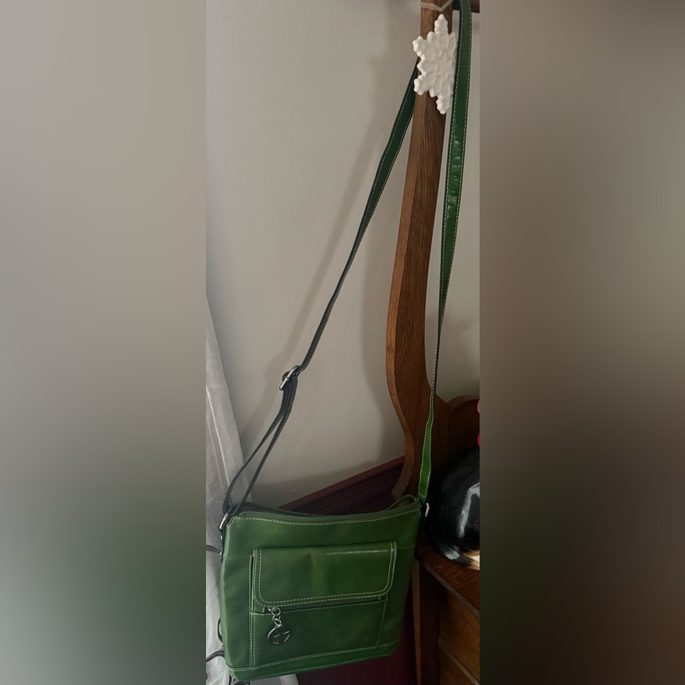 Giani Bernini Green & Gold crossbody- EUC